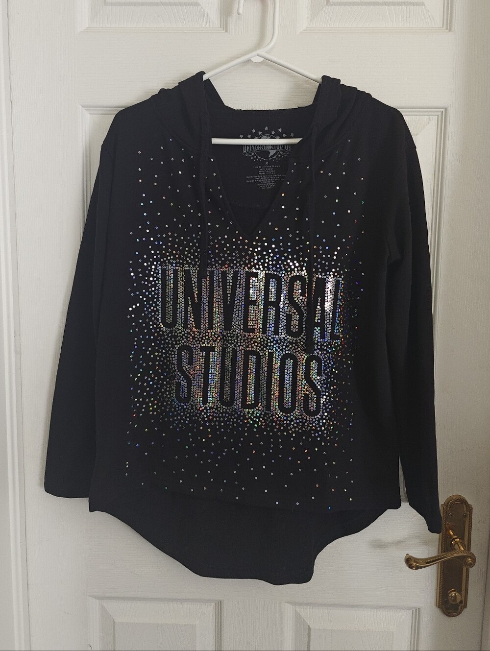 UNIVERSAL STUDIOS Rhinestone Black Hoodie